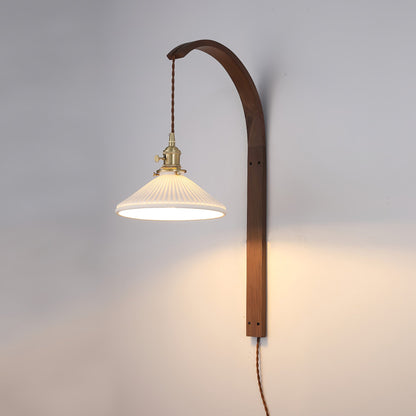 Twilight Walnut Ceramic Plug-in Wall Light