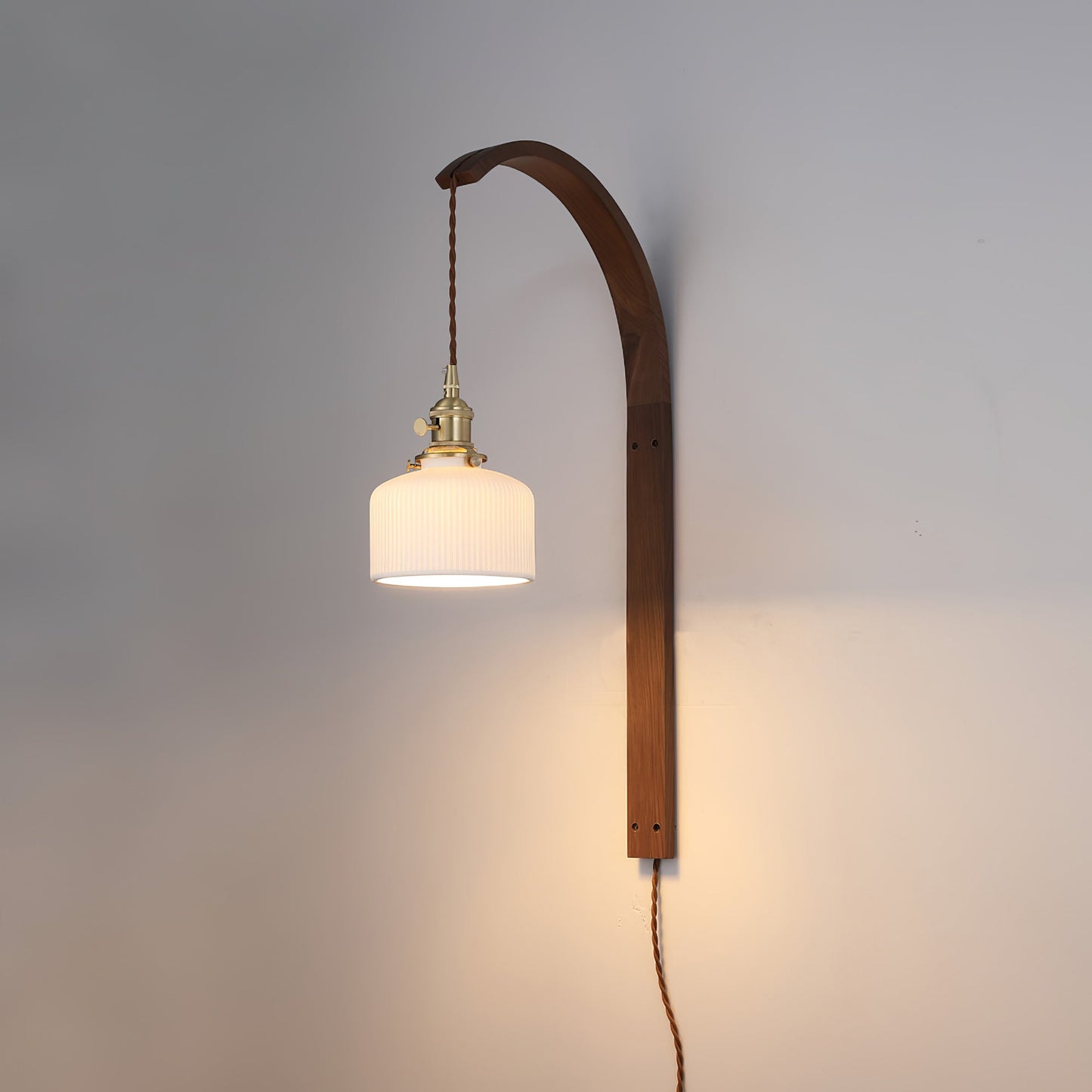 Twilight Walnut Ceramic Plug-in Wall Light