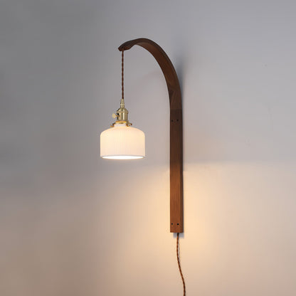 Twilight Walnut Ceramic Plug-in Wall Light