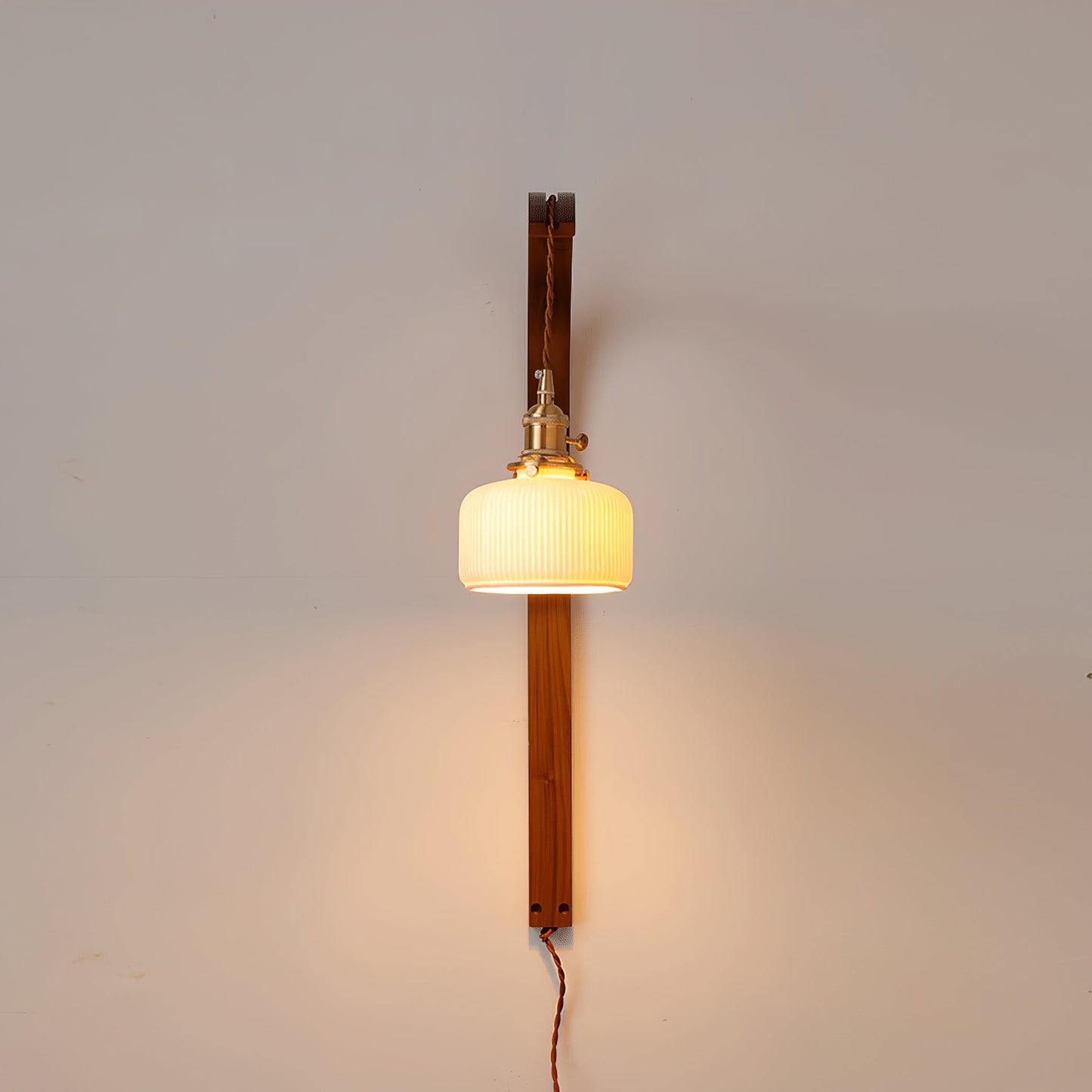Twilight Walnut Ceramic Plug-in Wall Light