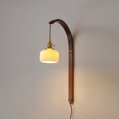 Twilight Walnut Ceramic Plug-in Wall Light