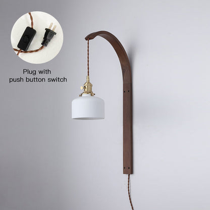 Twilight Walnut Ceramic Plug-in Wall Light