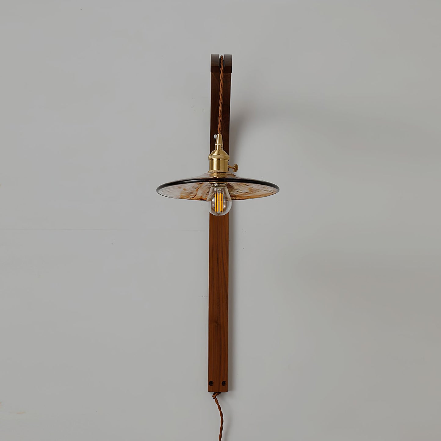 Twilight Walnut Ceramic Plug-in Wall Light