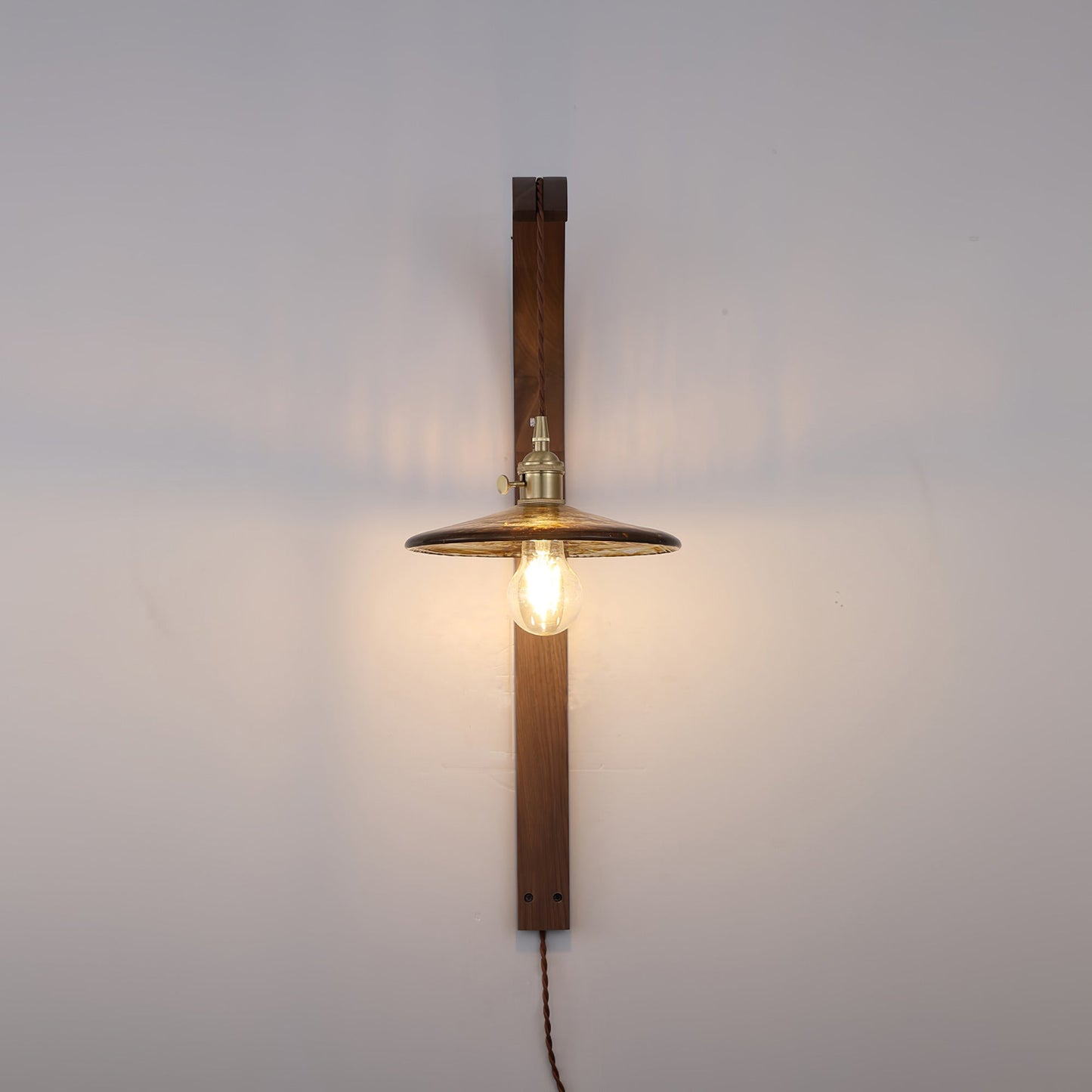 Twilight Walnut Ceramic Plug-in Wall Light