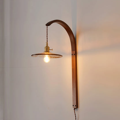 Twilight Walnut Ceramic Plug-in Wall Light