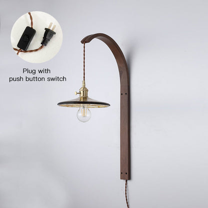 Twilight Walnut Ceramic Plug-in Wall Light
