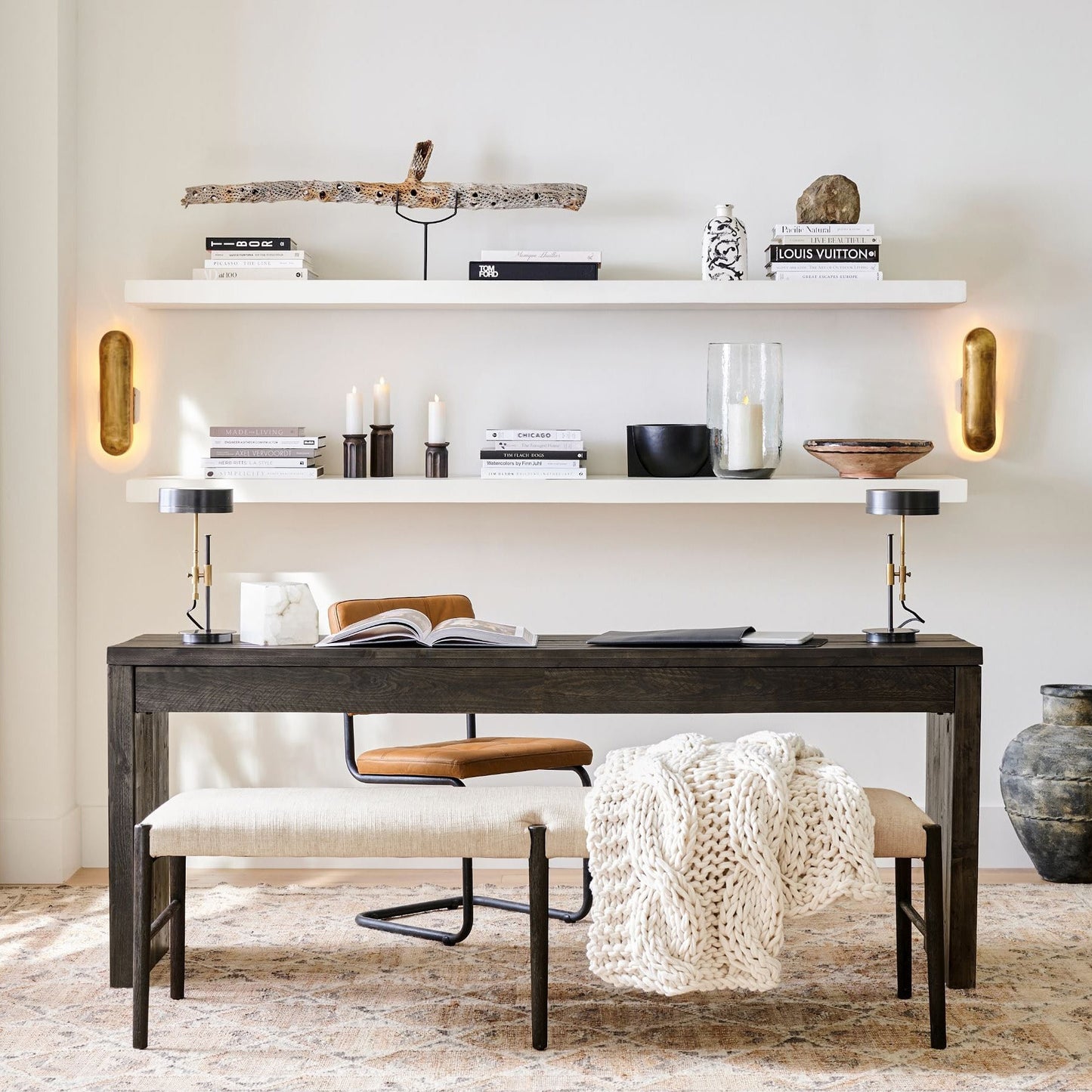 Cortona Brass Wall Lamp