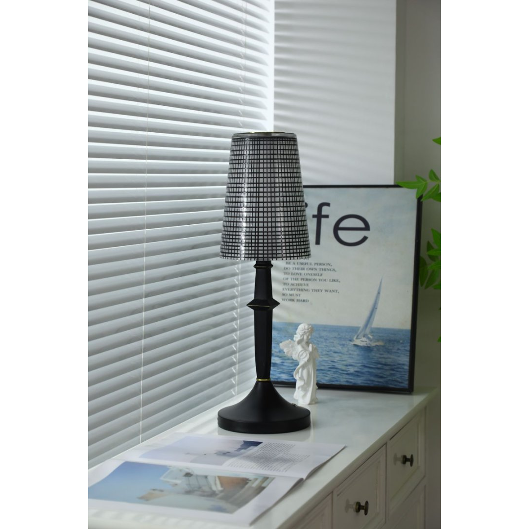 Tilia Black Table Lamp (Built-in Battery)