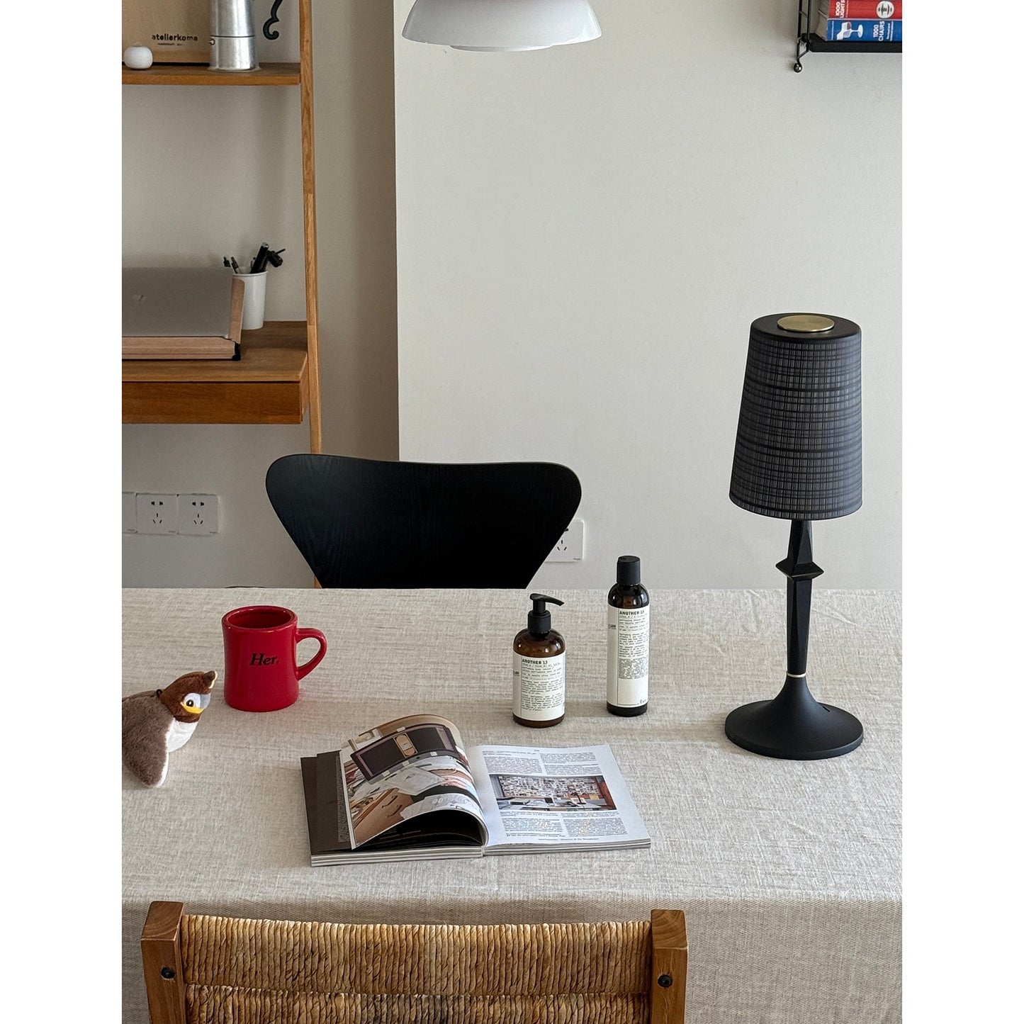 Tilia Black Table Lamp (Built-in Battery)
