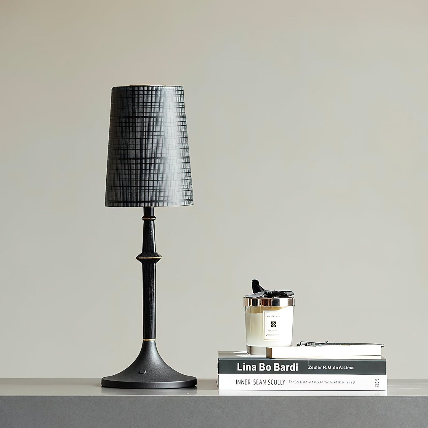 Tilia Black Table Lamp (Built-in Battery)