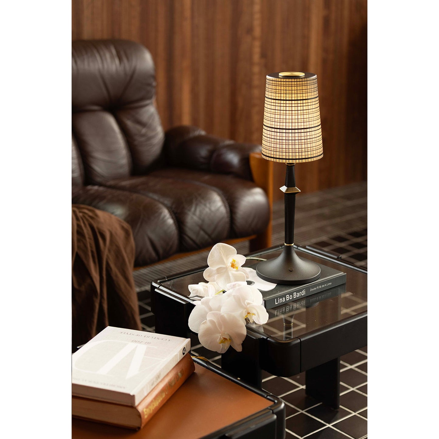 Tilia Black Table Lamp (Built-in Battery)