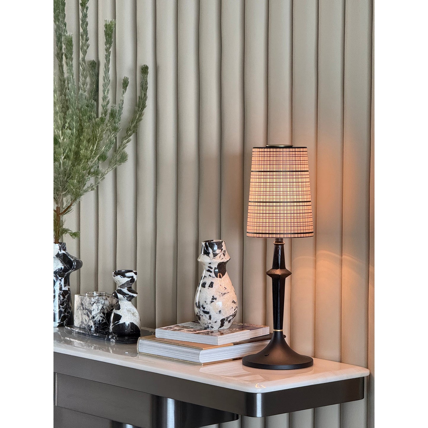 Tilia Black Table Lamp (Built-in Battery)