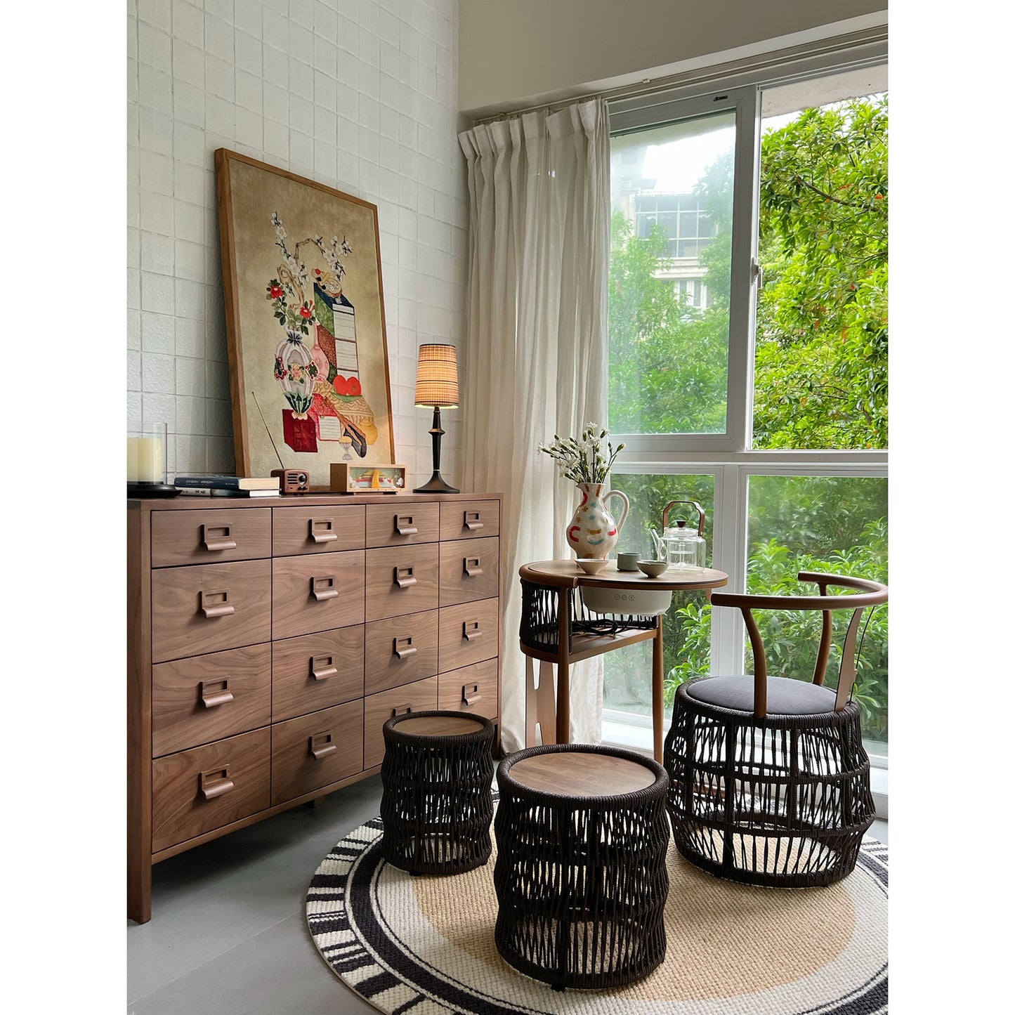 Tilia Black Table Lamp (Built-in Battery)