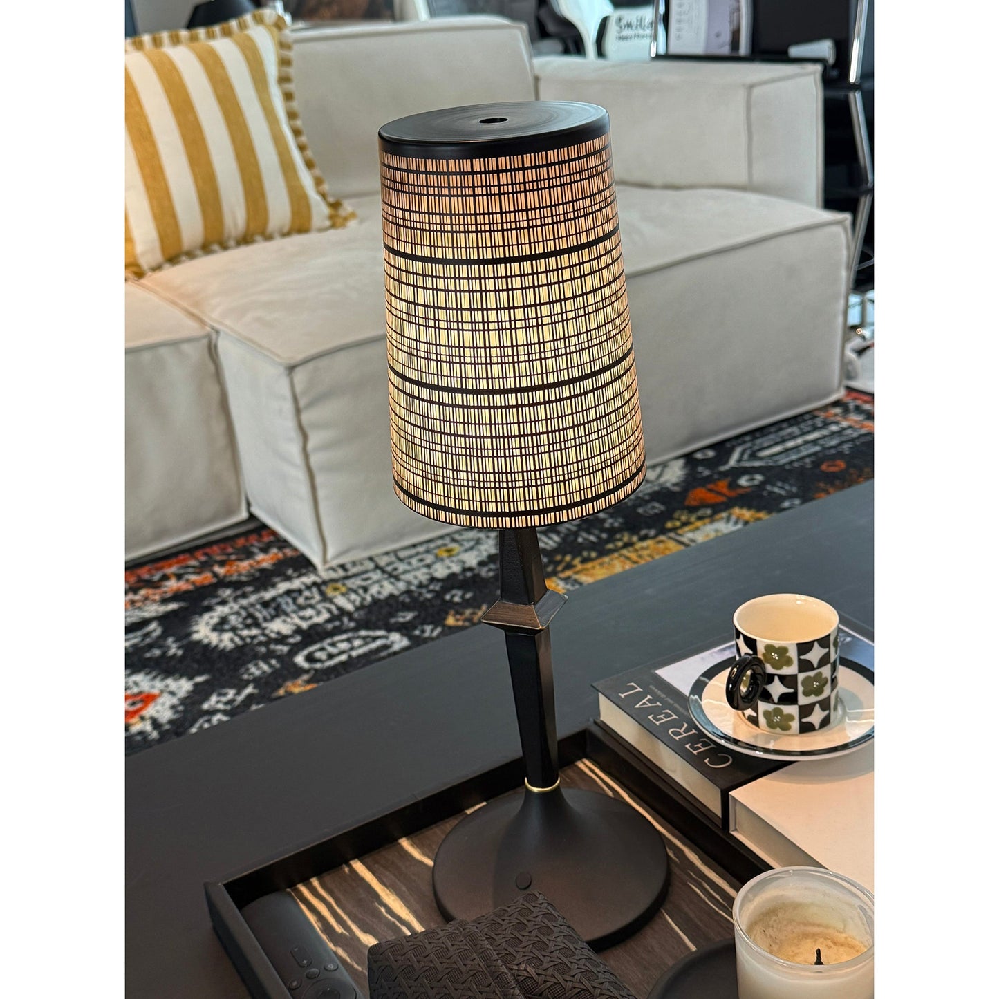Tilia Black Table Lamp (Built-in Battery)