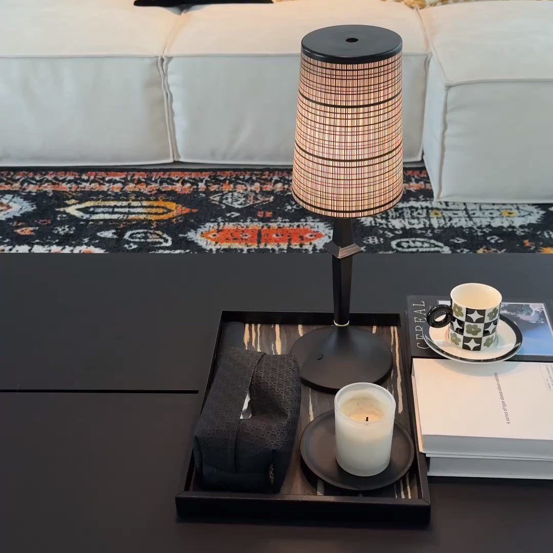 Tilia Black Table Lamp (Built-in Battery)