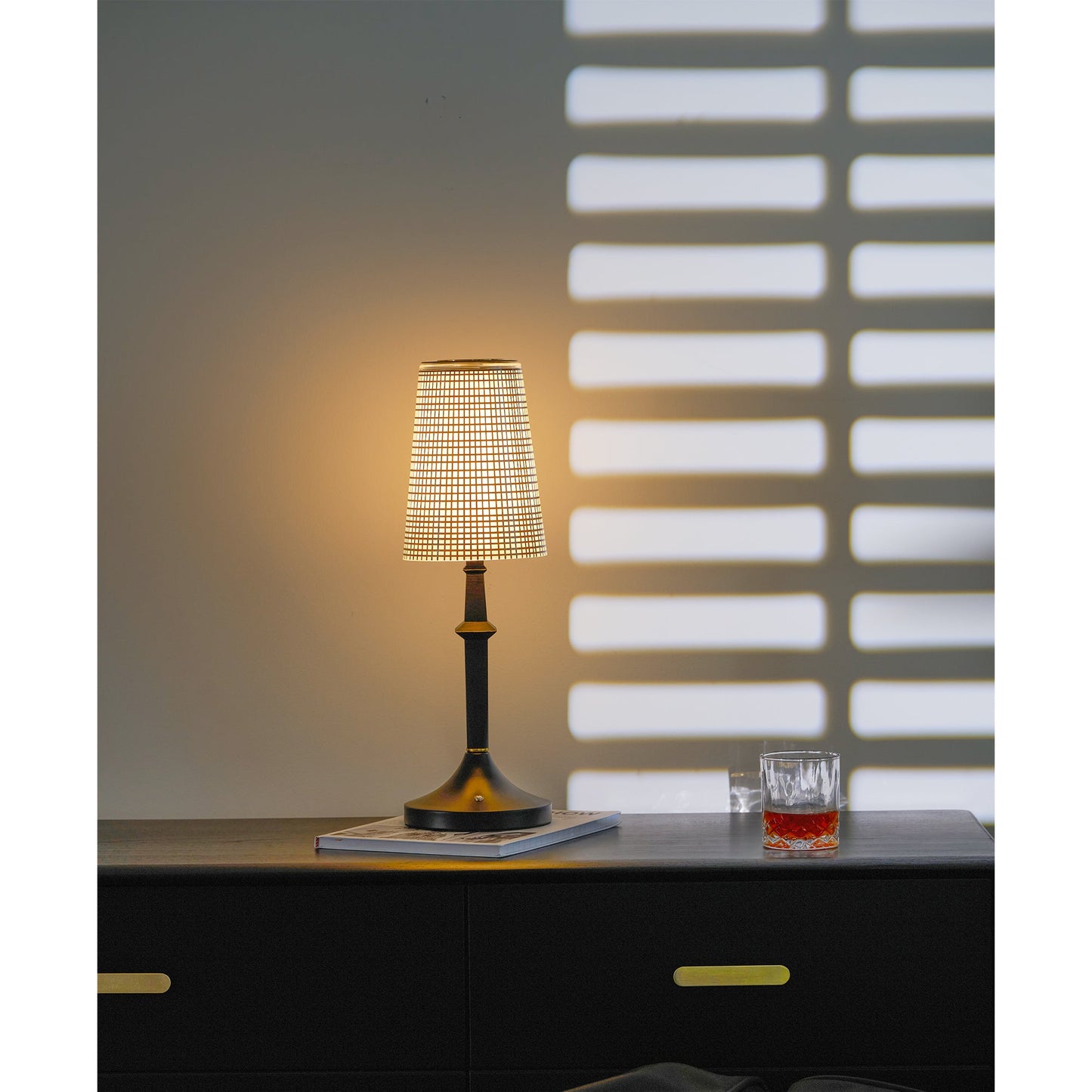 Tilia Black Table Lamp (Built-in Battery)
