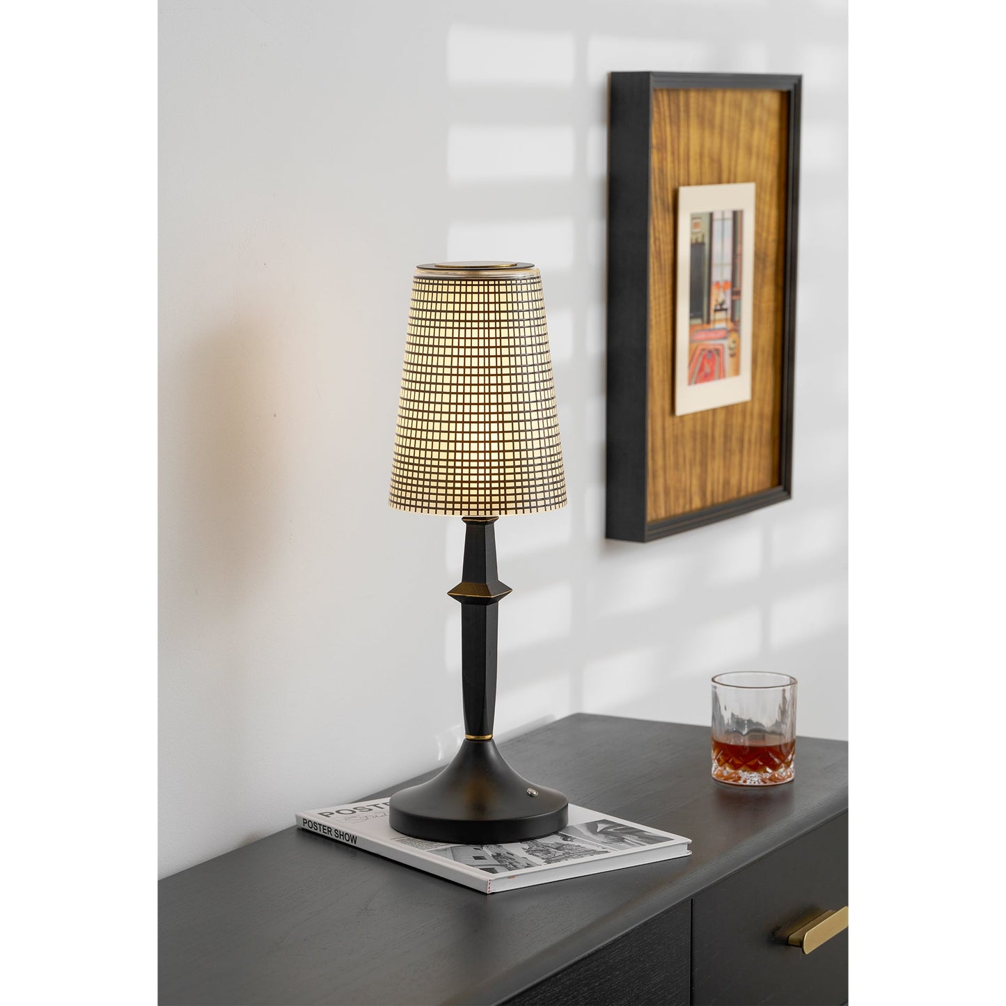 Tilia Black Table Lamp (Built-in Battery)