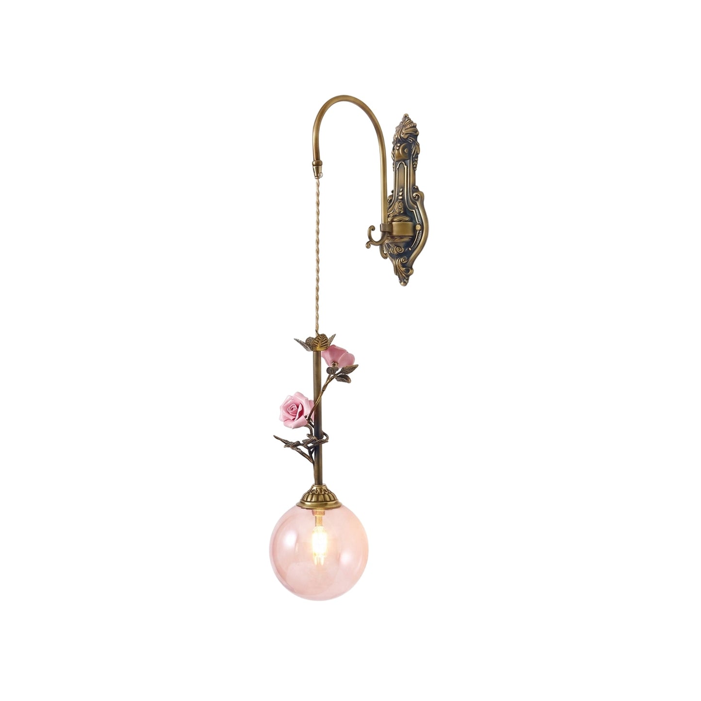 Everard Glass Rose Wall Sconce