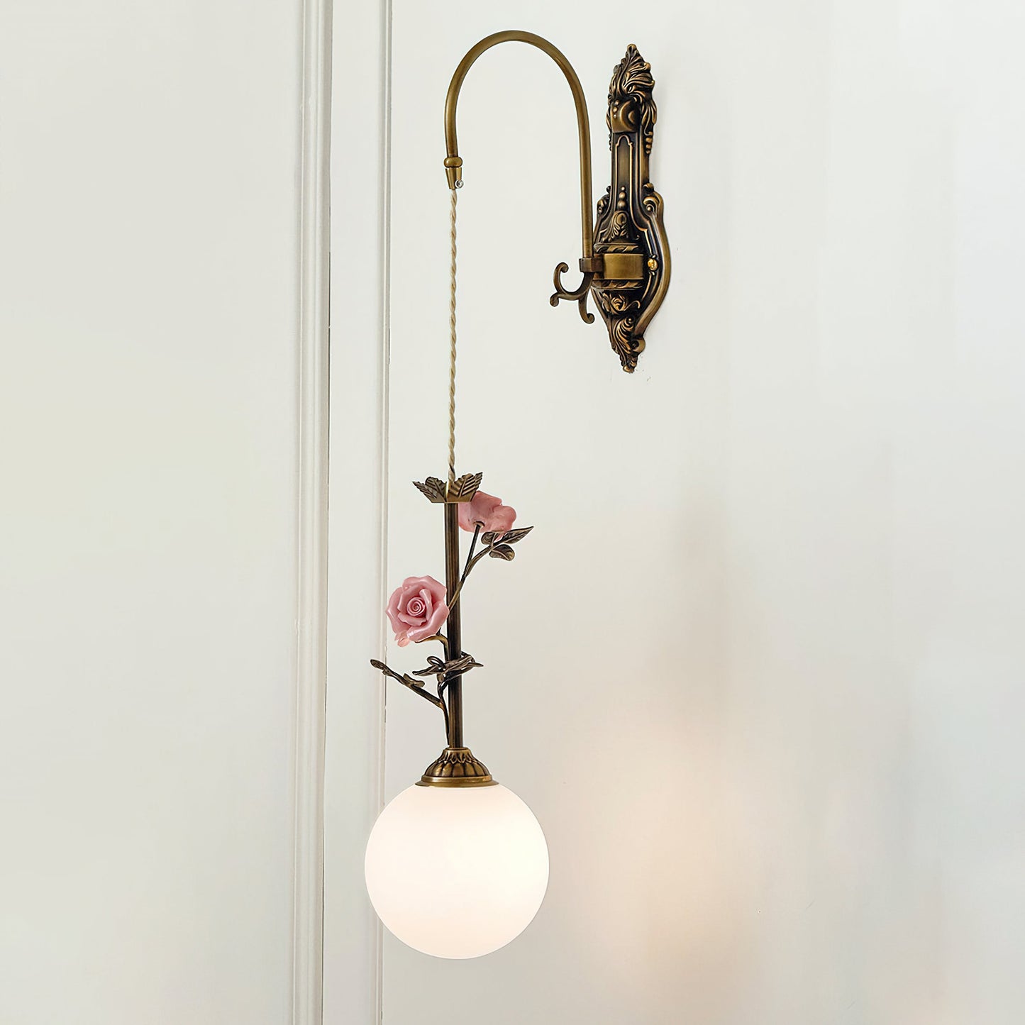 Everard Glass Rose Wall Sconce