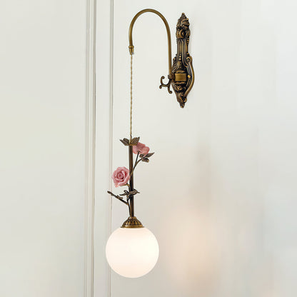 Everard Glass Rose Wall Sconce