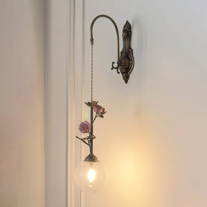 Everard Glass Rose Wall Sconce
