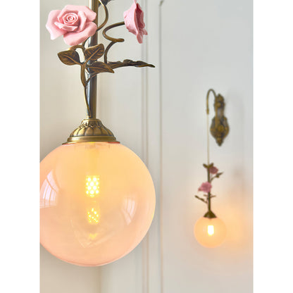 Everard Glass Rose Wall Sconce