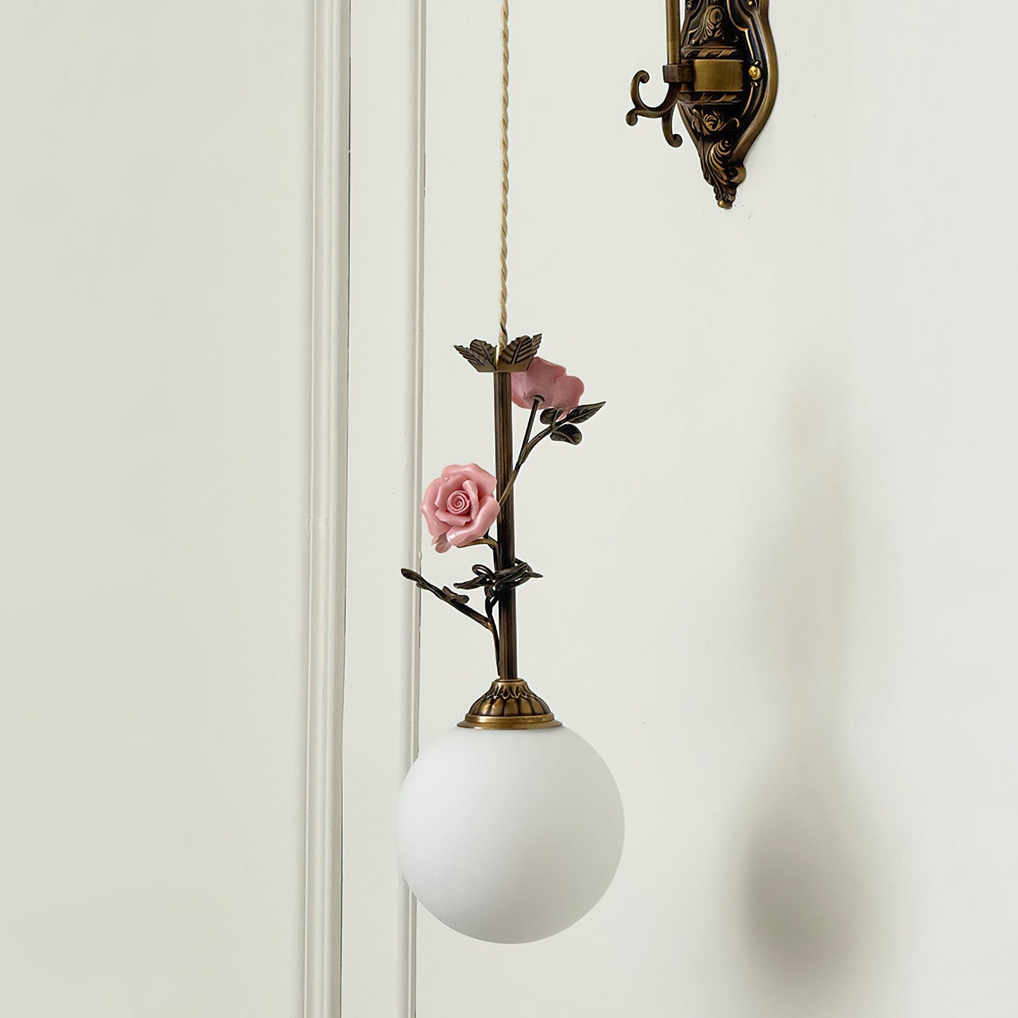 Everard Glass Rose Wall Sconce