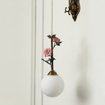 Everard Glass Rose Wall Sconce