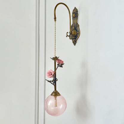 Everard Glass Rose Wall Sconce