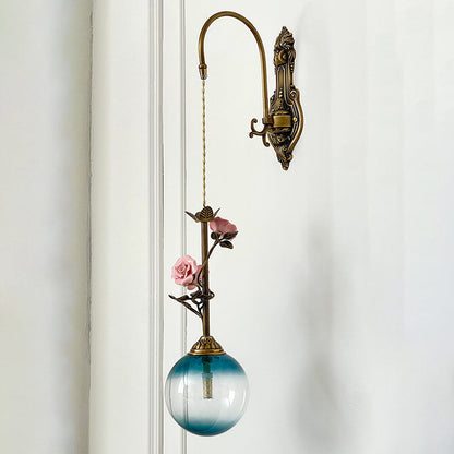 Everard Glass Rose Wall Sconce