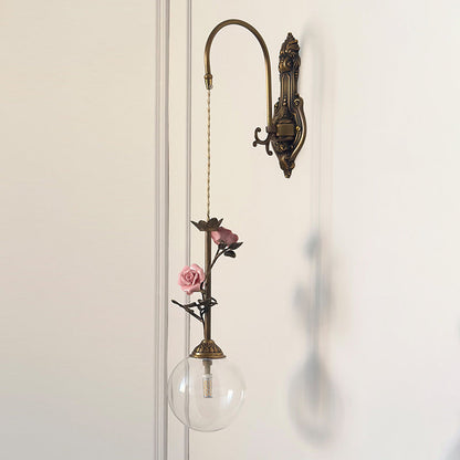 Everard Glass Rose Wall Sconce