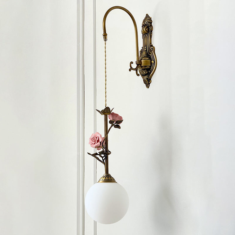 Everard Glass Rose Wall Sconce