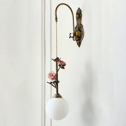 Everard Glass Rose Wall Sconce