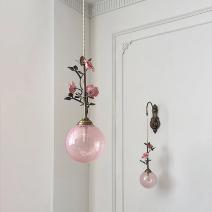 Everard Glass Rose Wall Sconce