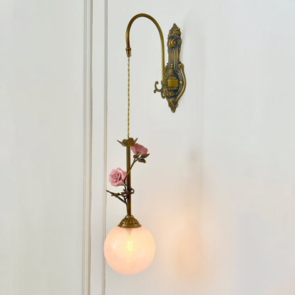 Everard Glass Rose Wall Sconce