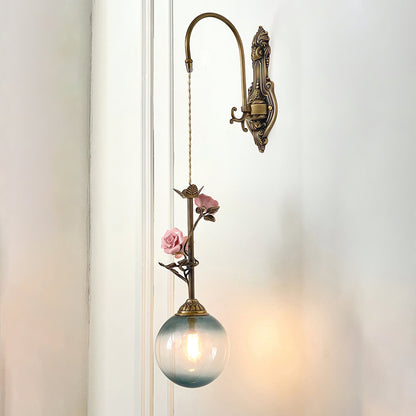 Everard Glass Rose Wall Sconce