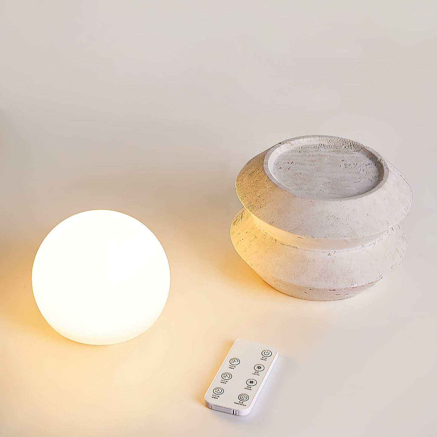 Asterope Travertine Table Lamp (Built-in Battery)