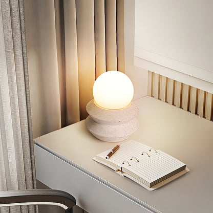 Asterope Travertine Table Lamp (Built-in Battery)