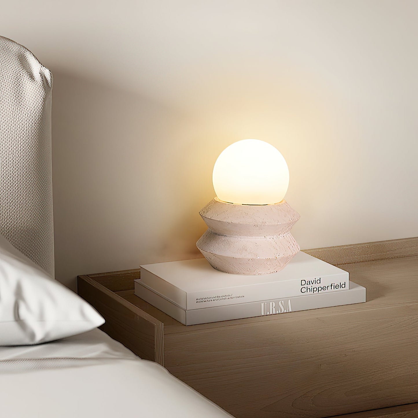 Asterope Travertine Table Lamp (Built-in Battery)