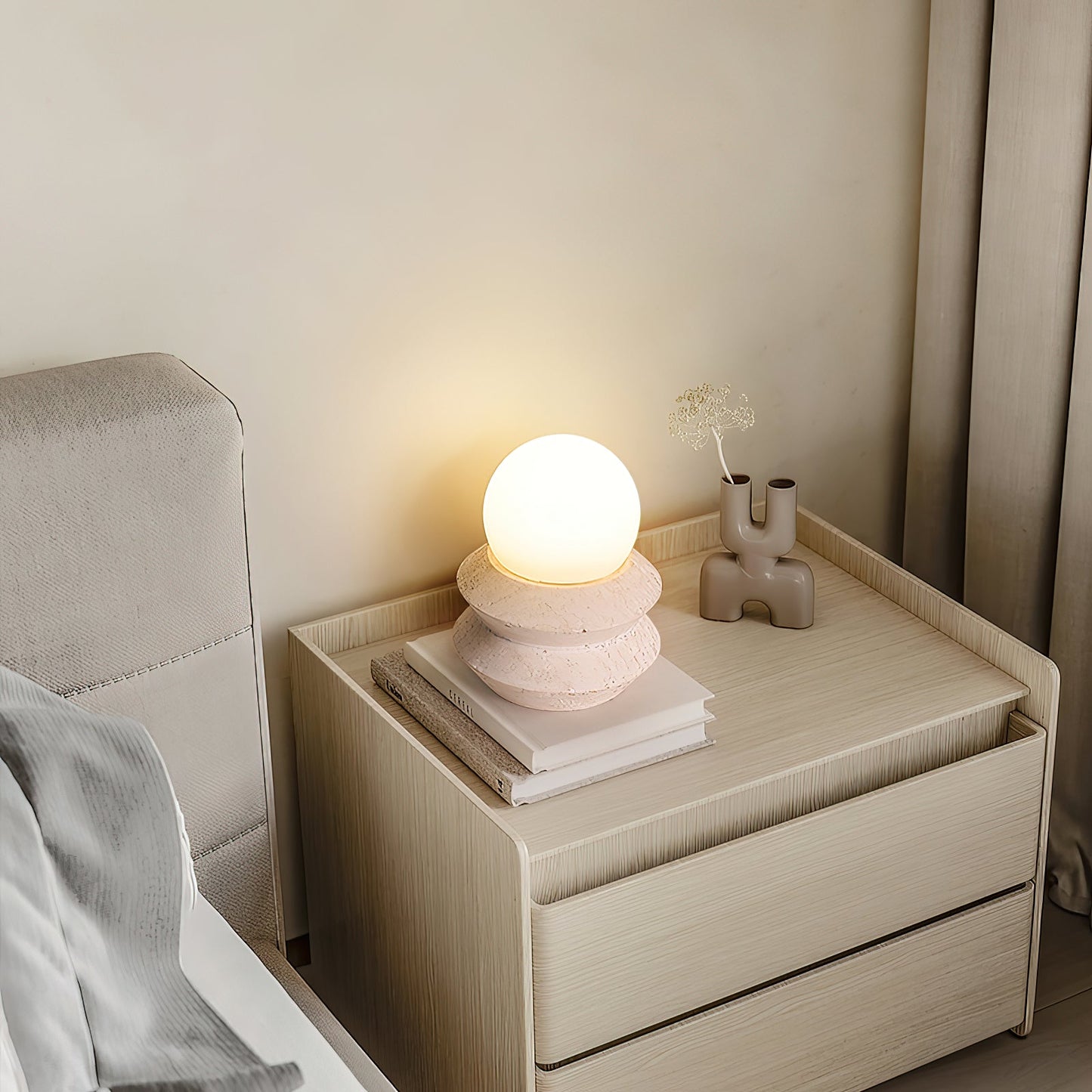 Asterope Travertine Table Lamp (Built-in Battery)