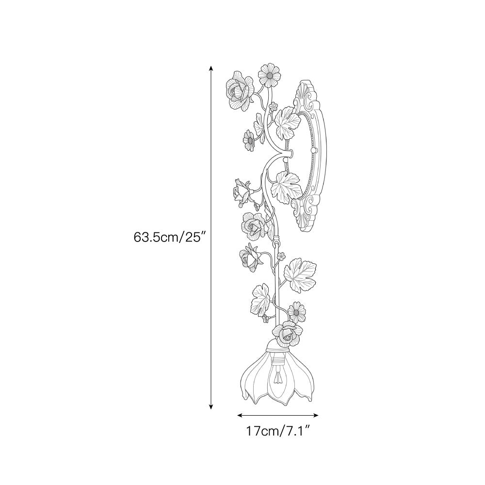 Floral Vine-Shaped Wall Sconce