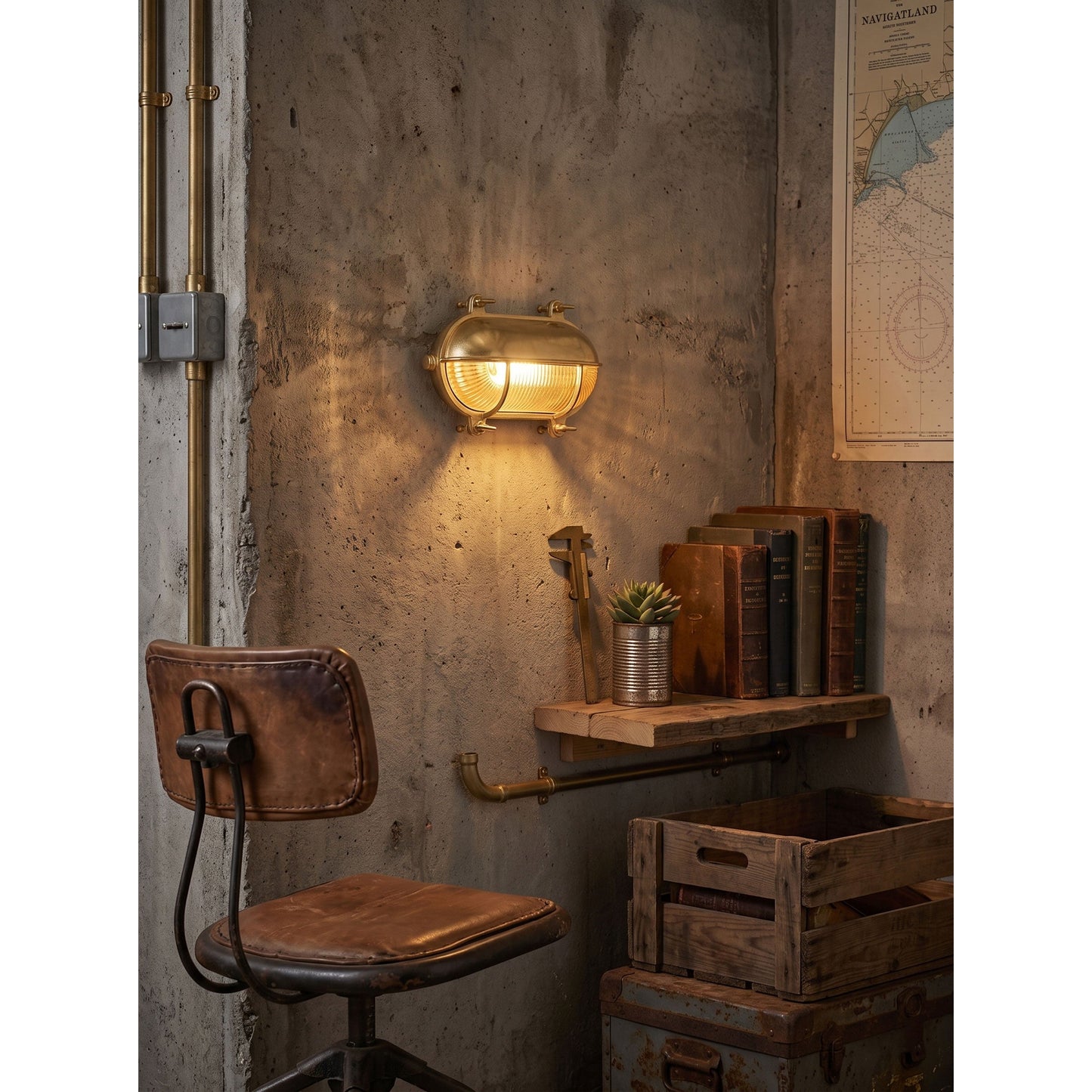 Ilex Brass Bunker Sconce