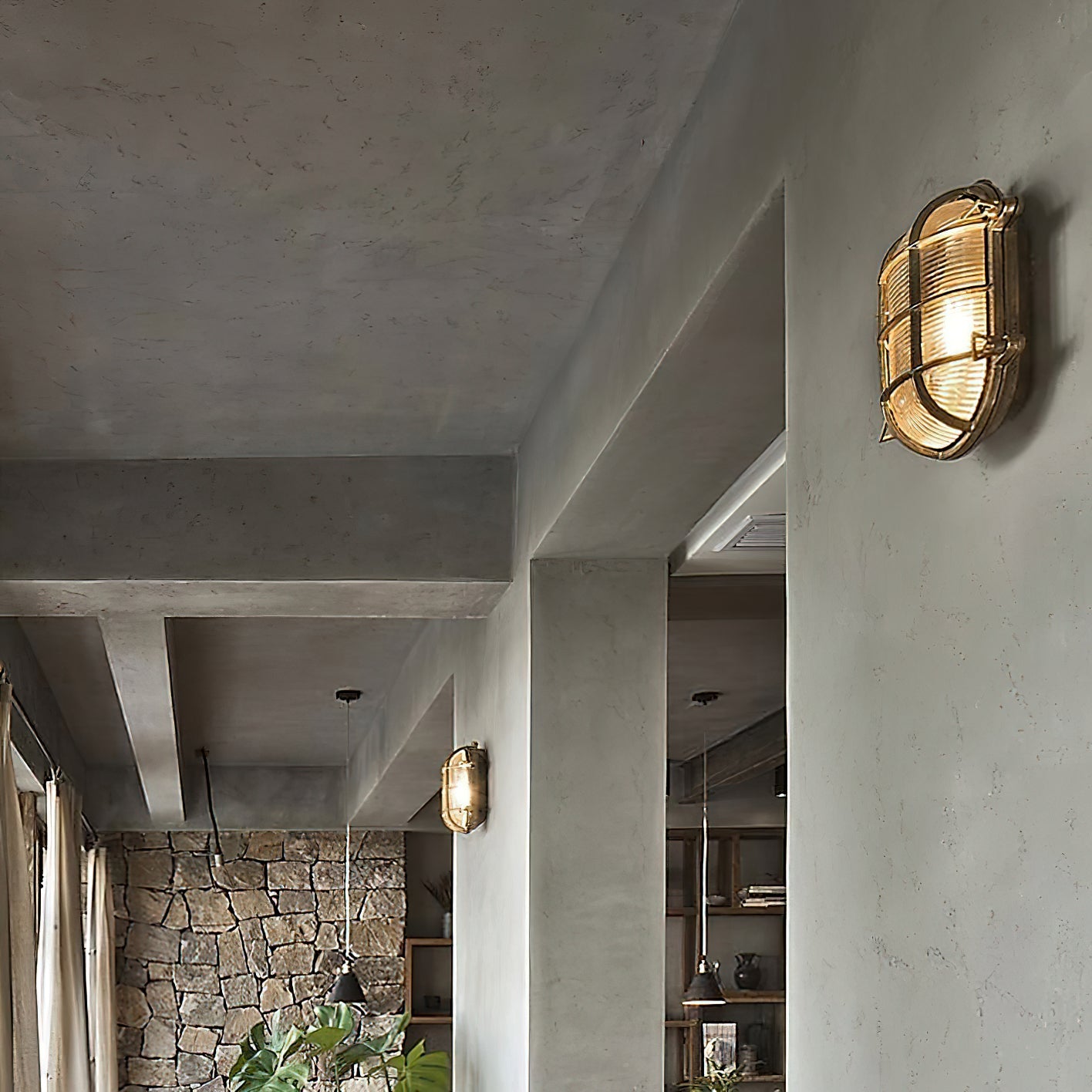 Ilex Brass Bunker Sconce
