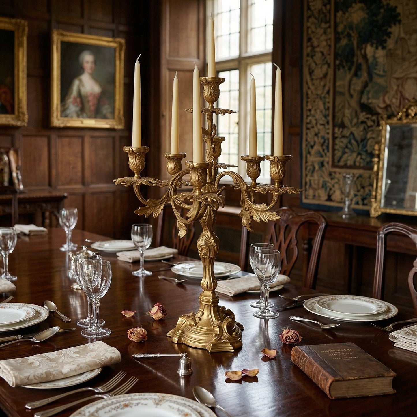Belan Brass Seven-Light Candelabra