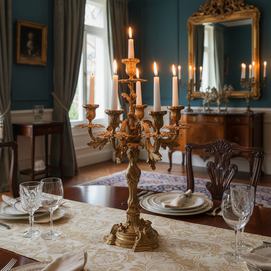 Belan Brass Seven-Light Candelabra