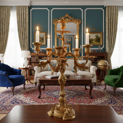 Belan Brass Seven-Light Candelabra
