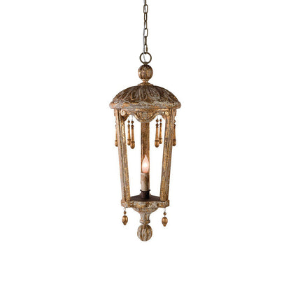 Belan Woodcarving Lantern Pendant Lamp