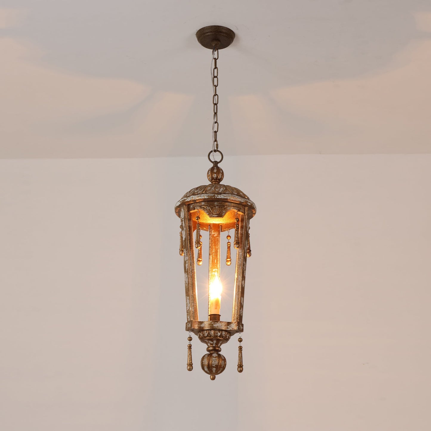 Belan Woodcarving Lantern Pendant Lamp