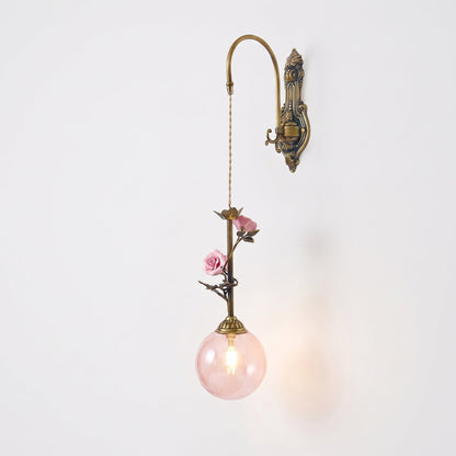 Everard Glass Rose Wall Sconce