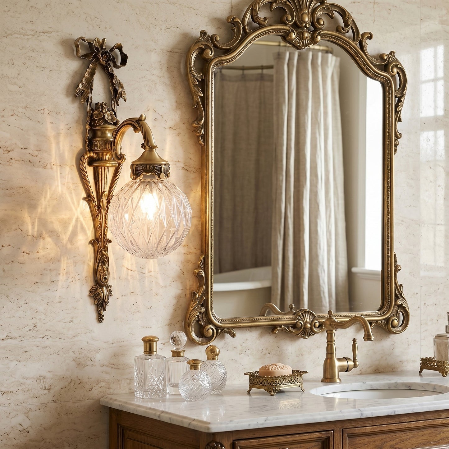 Dagny Classical Brass Wall Sconce